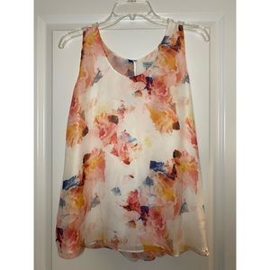 Silk floral tank open back